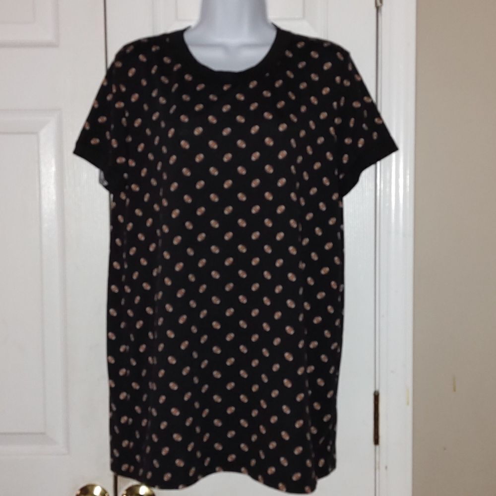 LulaRoe Liv football  game day superbowl print top shirt  Sz L